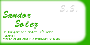 sandor solcz business card